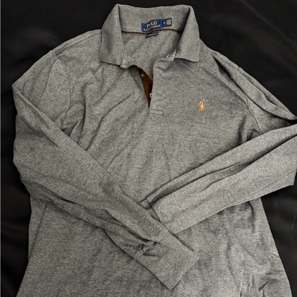 Ralph Lauren Gray Long Sleeve Polo Shirt